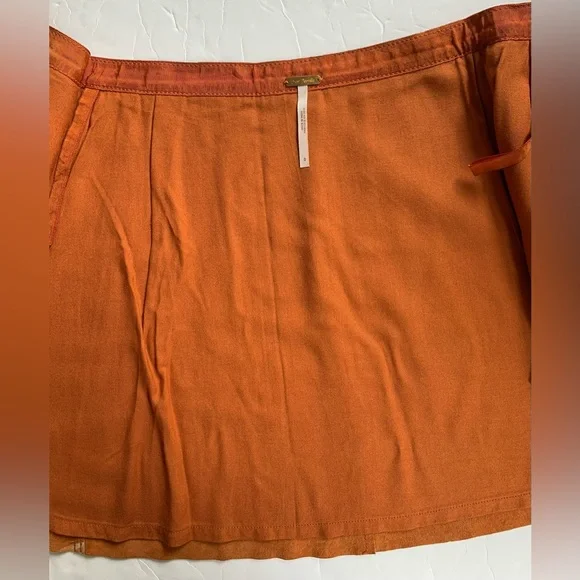 Free People Leather Scallop Mini Skirt Size 4 - Picture 5 of 7
